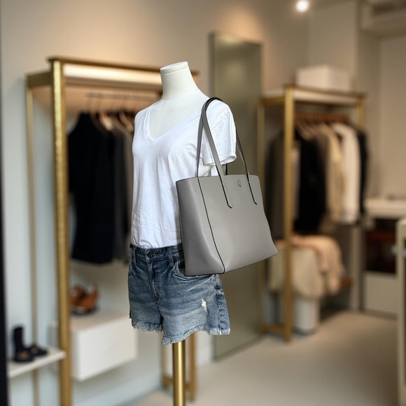 Authentic Kate Spade Molly Large Leather Tote True Taupe! - Picture 15 of 15